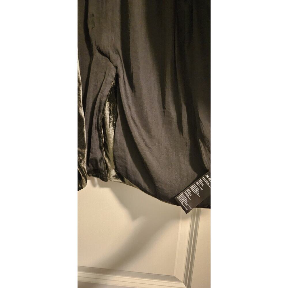 Urban Outfitters Velvet Blazer Jacket Womens LG Single Button Dark Green DEFECT - Picture 9 of 9